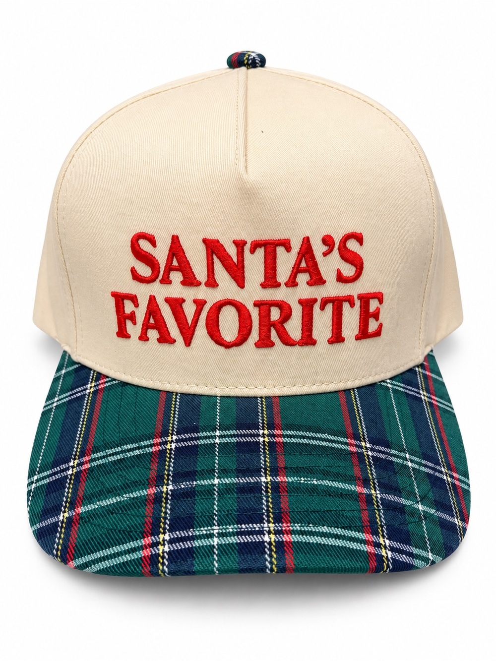CC Santa’s Favorite Green Plaid Trucker Hat NWT